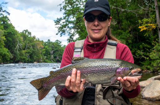 Trout on river